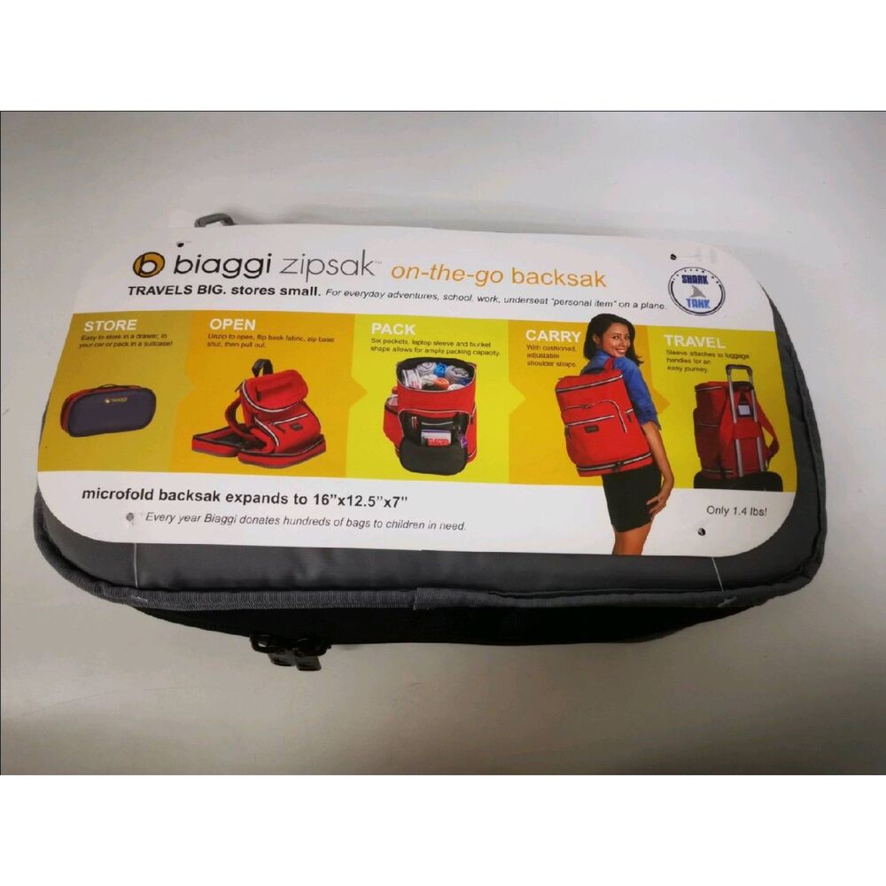 Biaggi zipsak on-the-go backsak Travel Backoack Black